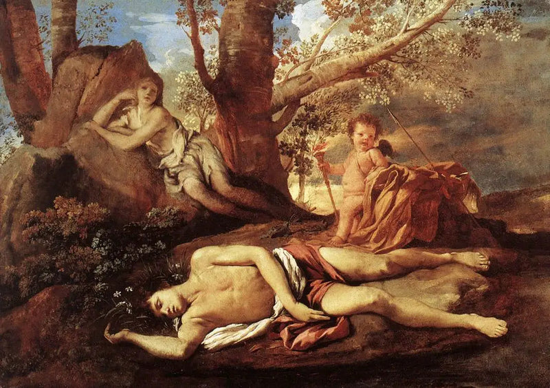 Echo en Narcissus - Nicolas Poussin