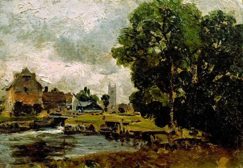 Dedham sluice en molen - John Constable