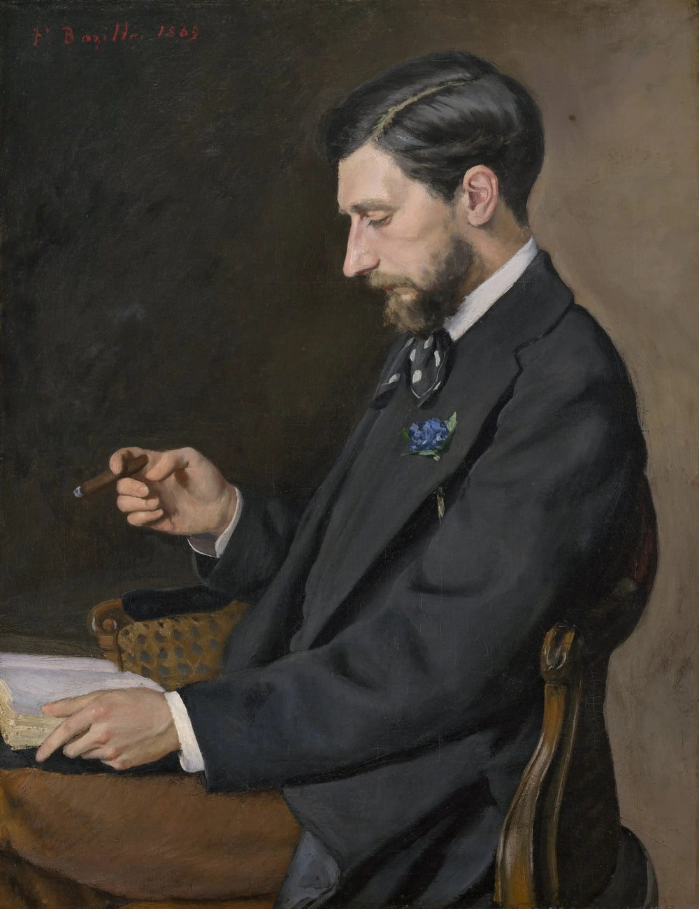 Edmond Maître - Frédéric Bazille image 1 copie peinte à la main à l’huile