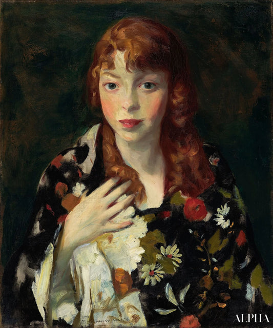 Edna Smith dans un emballage japonais - Robert Henri - Reproductions de tableaux et peintures haut de gamme