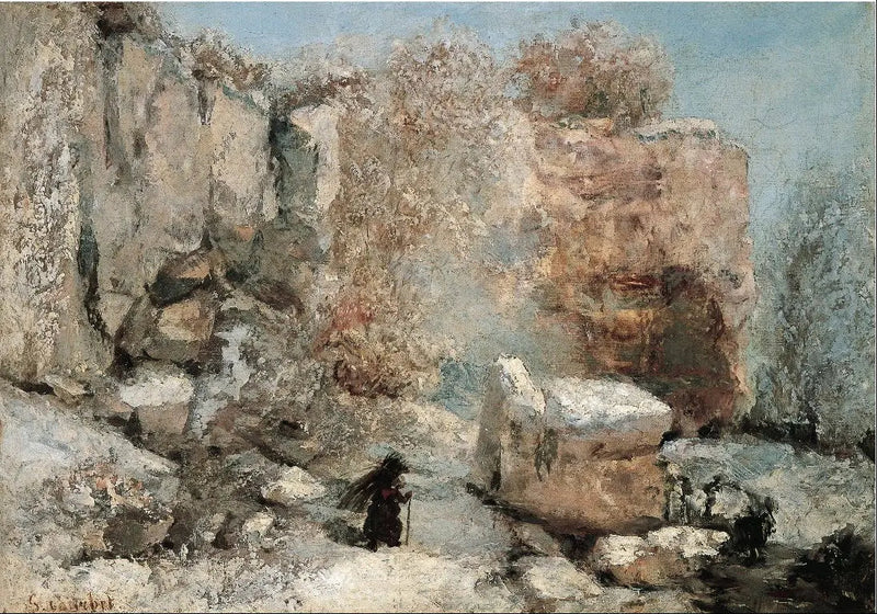 Sneeuweffect in een steengroeve - Gustave Courbet