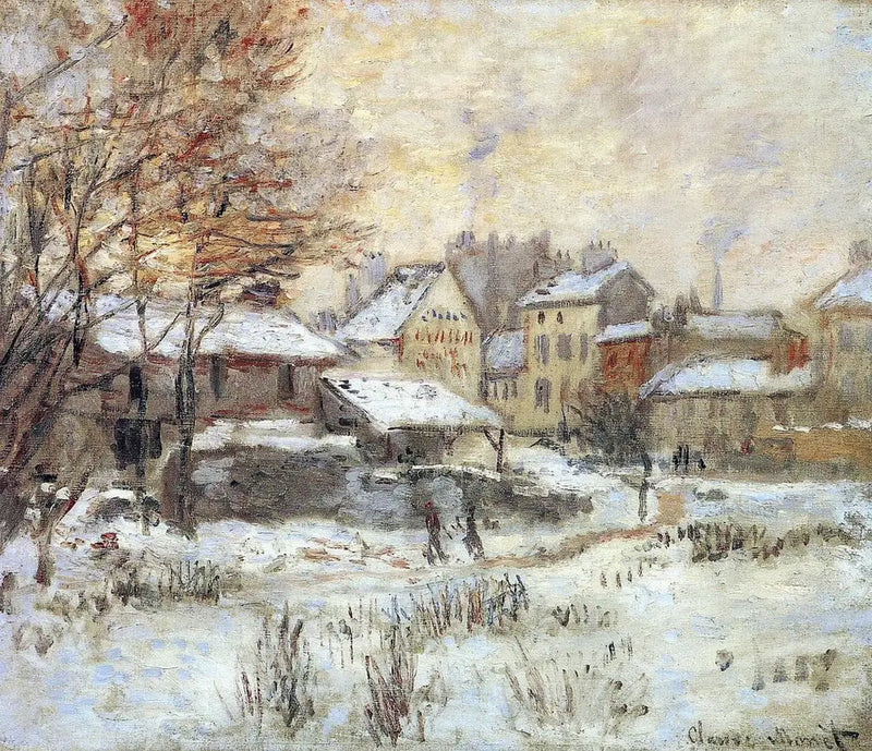 Sneeuweffect, ondergaande zon - Claude Monet
