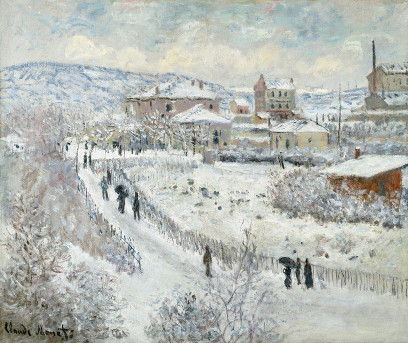 Uitzicht op Argenteuil, sneeuw W358 - Claude Monet