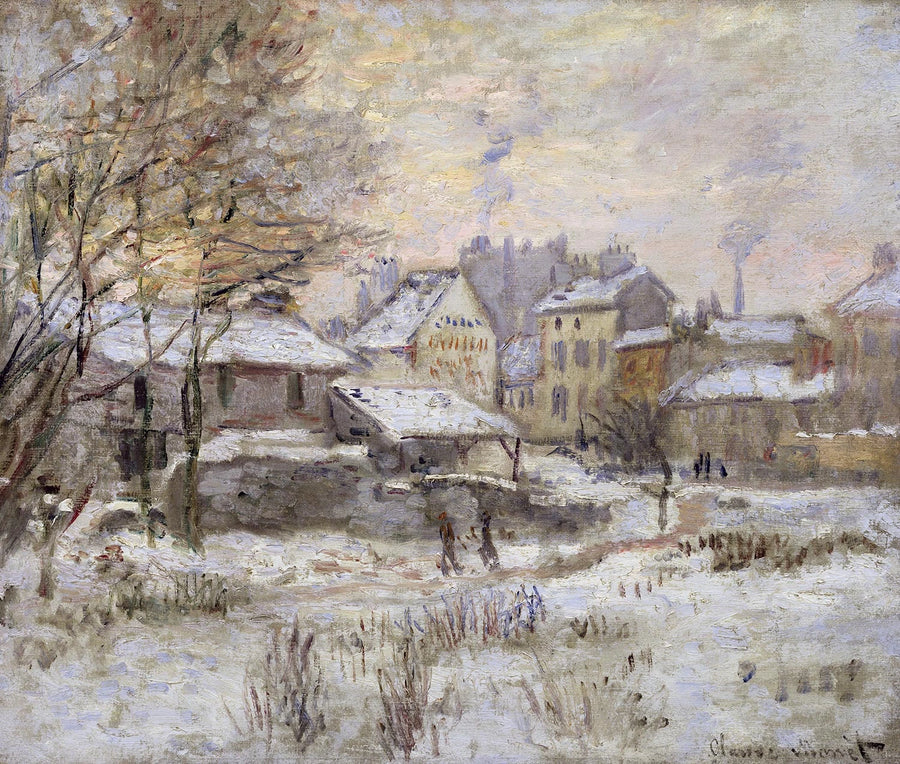 Snoweffect, ondergaande zon W362 - Claude Monet