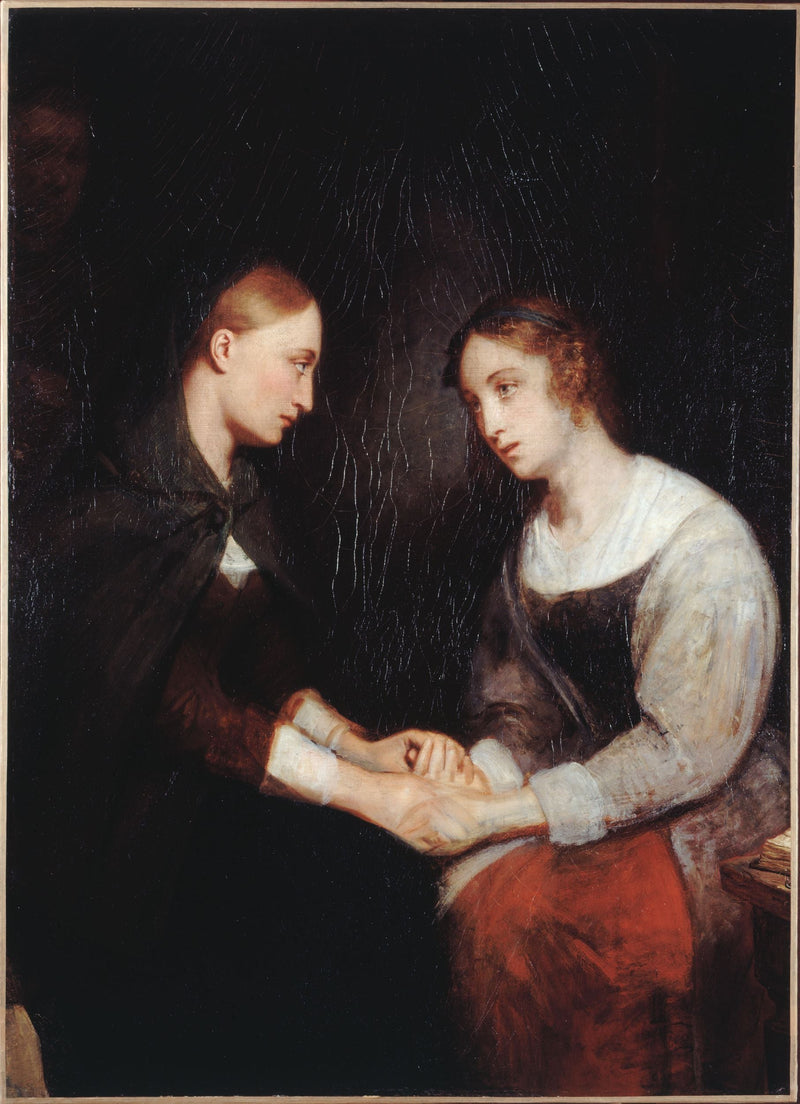 Effie en Janny Daens in de gevangenis van Edinburgh - Ary Scheffer