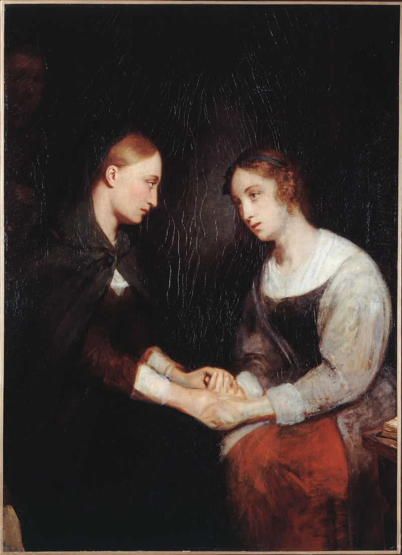 Effie en Janny Daens in de gevangenis van Edinburgh - Ary Scheffer