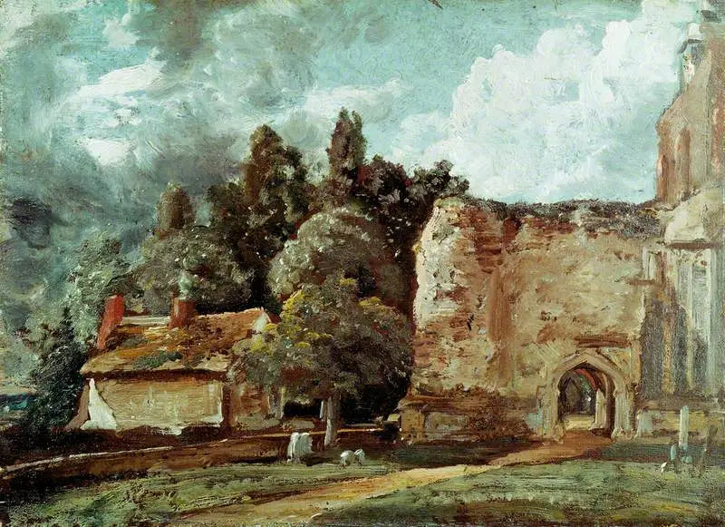 Oost-Bergholt Kerk: de ruïne toren aan de westelijke rand - John Constable