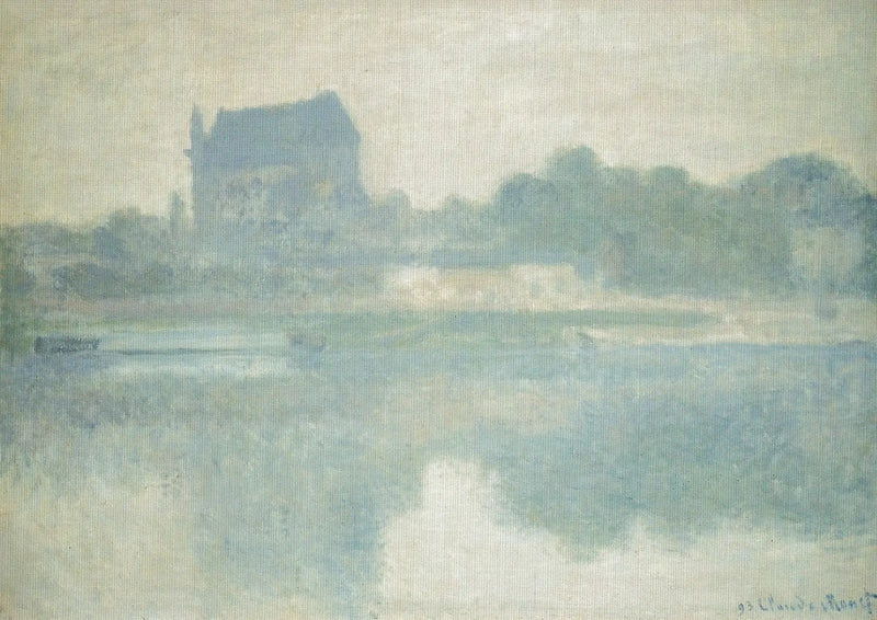 Kerk van Vernon, Mist - Claude Monet
