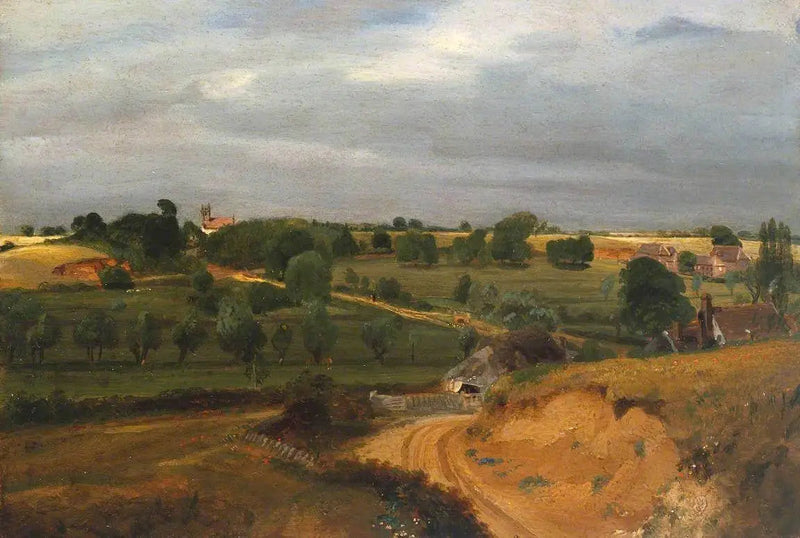 Kerk en dorp van Brightwell - John Constable