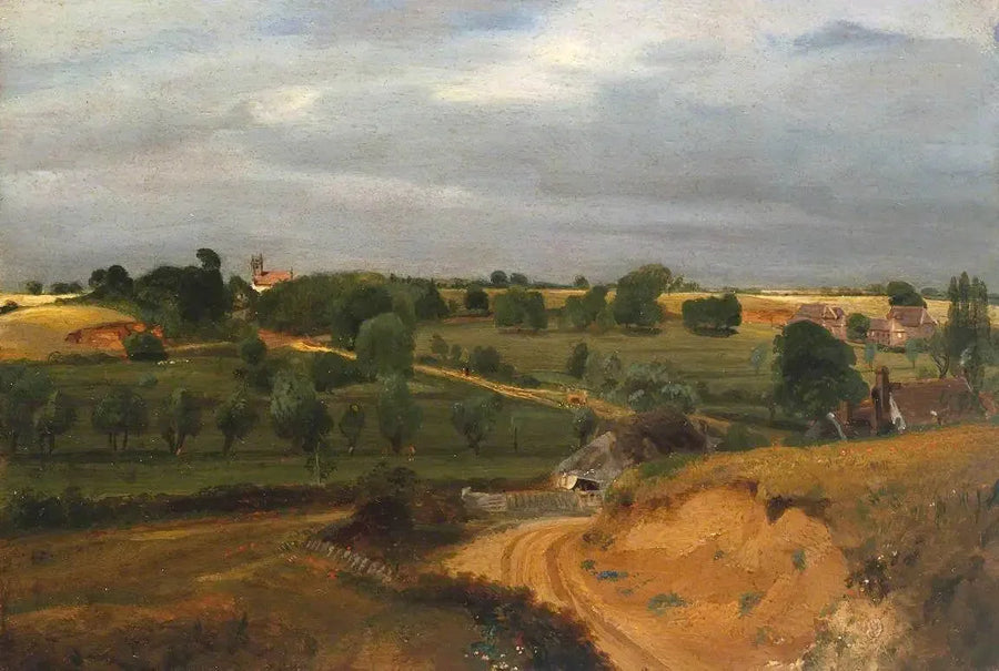 Kerk en dorp van Brightwell - John Constable