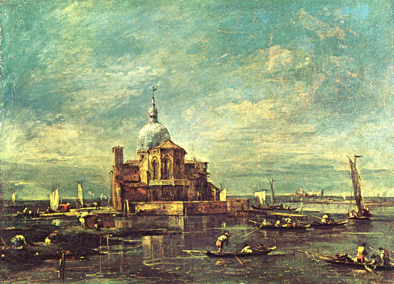 Kerk op een klein laguna-eiland - Francesco Guardi