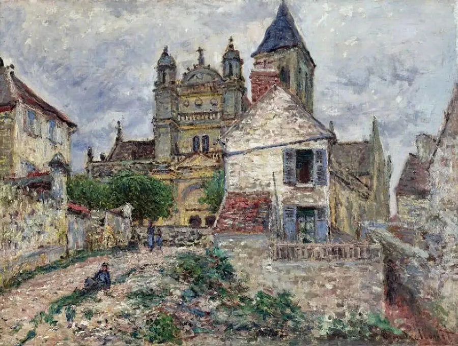 De kerk van Vétheuil W473 - Claude Monet