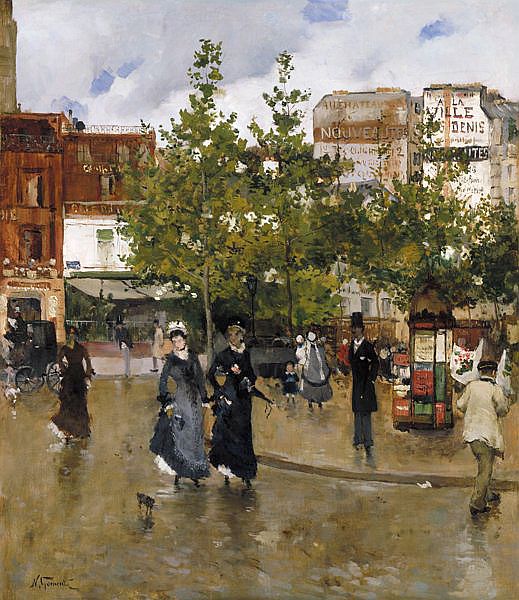 Elegante aan de Place Clichy - Norbert Gœneutte