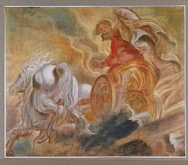 Élie wordt in een wagen naar de hemel gebracht - Peter Paul Rubens