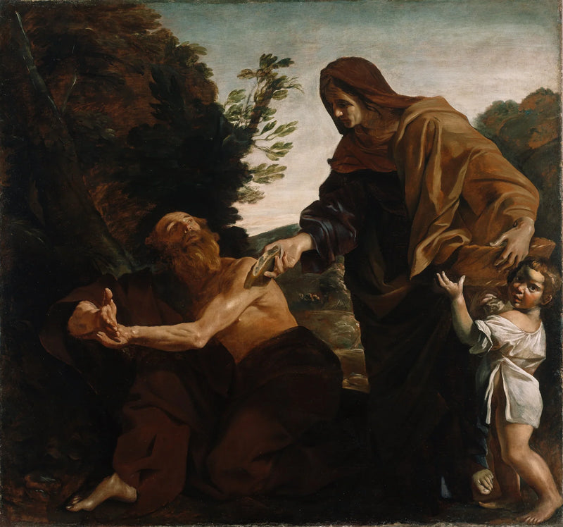 Élie ontvangt brood van de weduwe van Sarepta - Giovanni Lanfranco