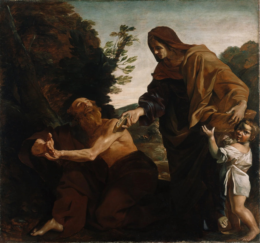Élie ontvangt brood van de weduwe van Sarepta - Giovanni Lanfranco