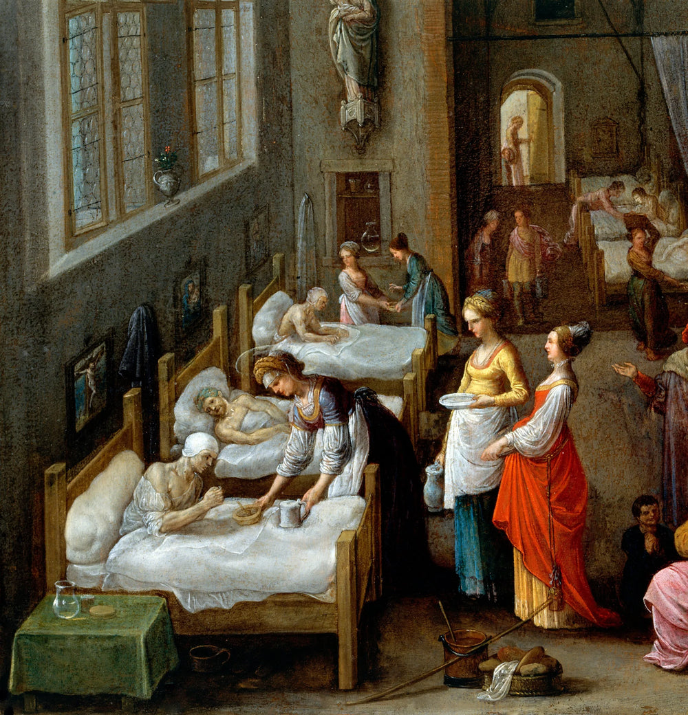 Élisabeth de Hongrie en visite à l'hôpital - Adam Elsheimer image 1 reproduction d’œuvre d’art à l’huile