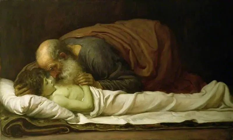 Élisée brengt de zoon van de Sunamite weer tot leven - Frederic Leighton

Source:
Élisée ressuscite le fils de la Sunamite - Frederic Leighton