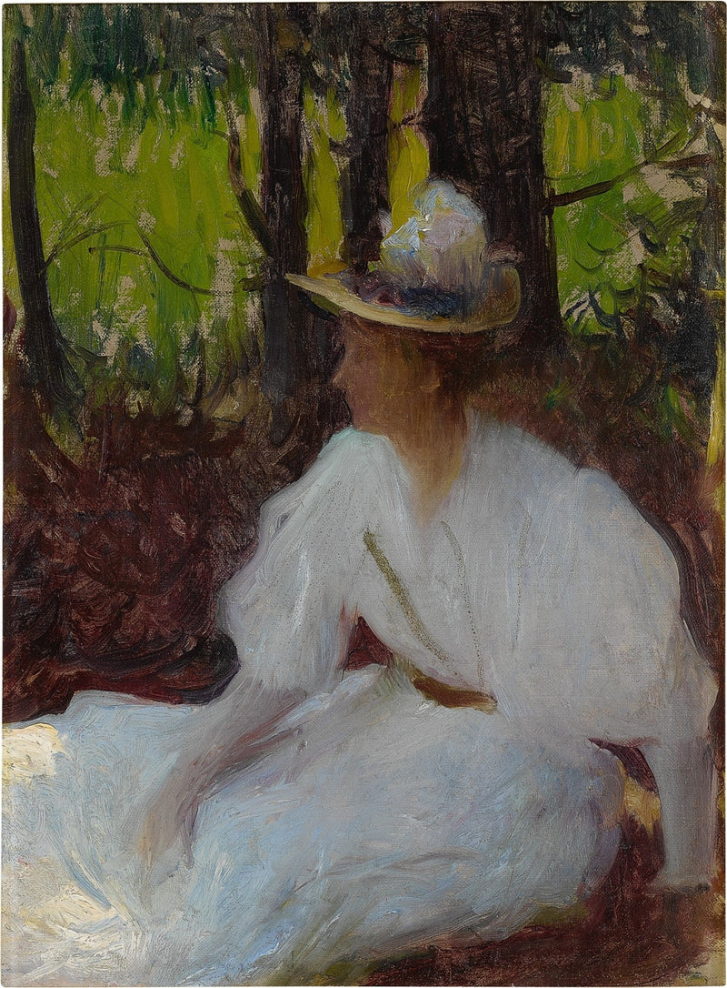 Ellen in het bos - Frank Weston Benson