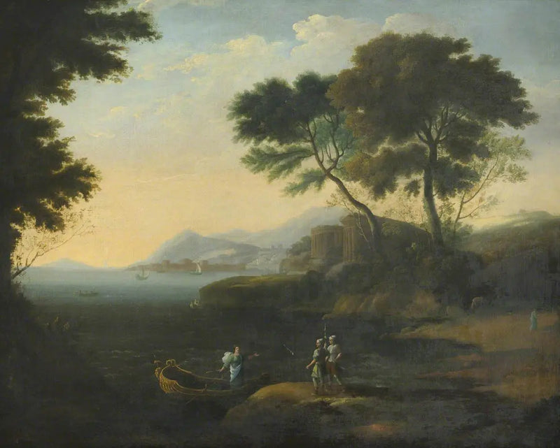 Carlo en Ubaldo vertrekken op de vlucht voor Rinaldo - Claude Lorrain