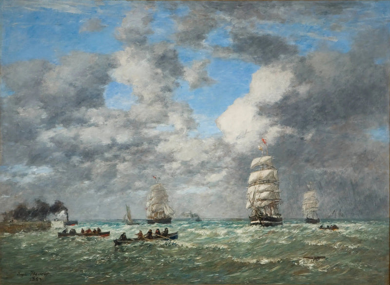 Bij het verlaten van de haven van Le Havre - Eugène Boudin