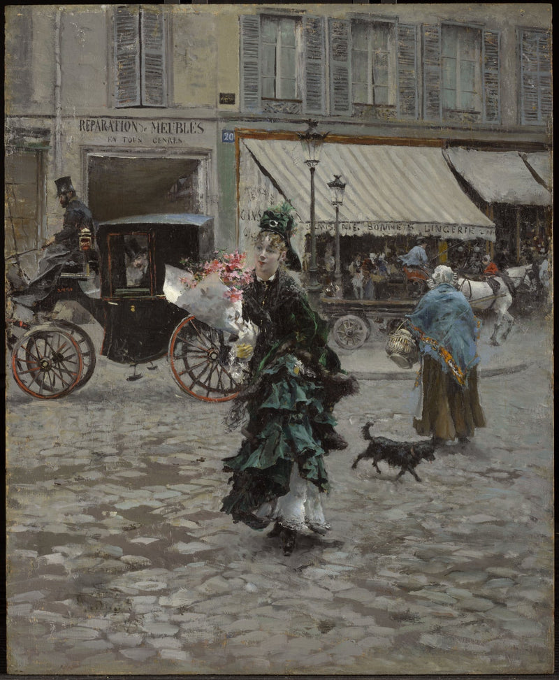 Oversteken van de straat - Giovanni Boldini