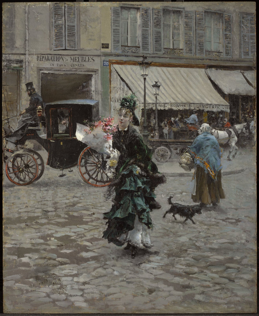 Oversteken van de straat - Giovanni Boldini