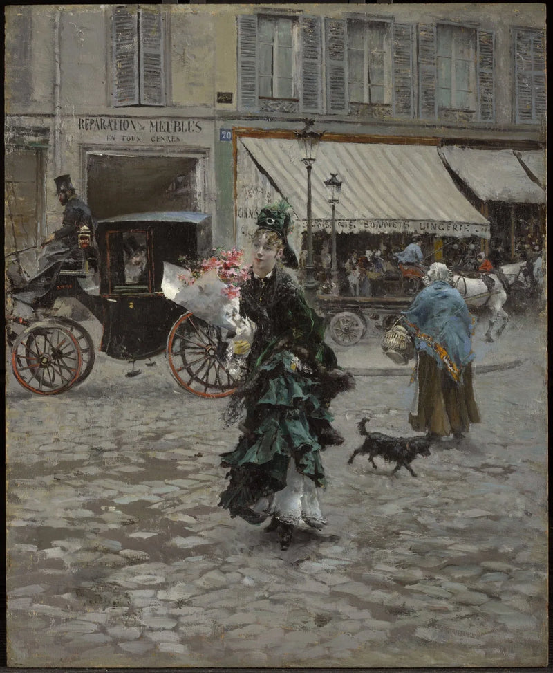 Oversteken van de straat - Giovanni Boldini