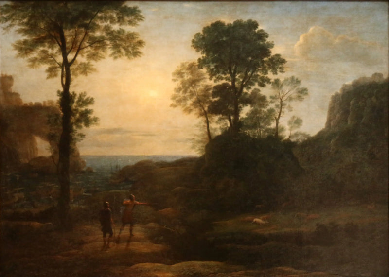 Enée die de hert jaagt op de Libische kust - Claude Lorrain