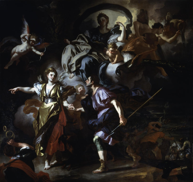 Aeneas en Dido gaan naar de grot. - Francesco Solimena