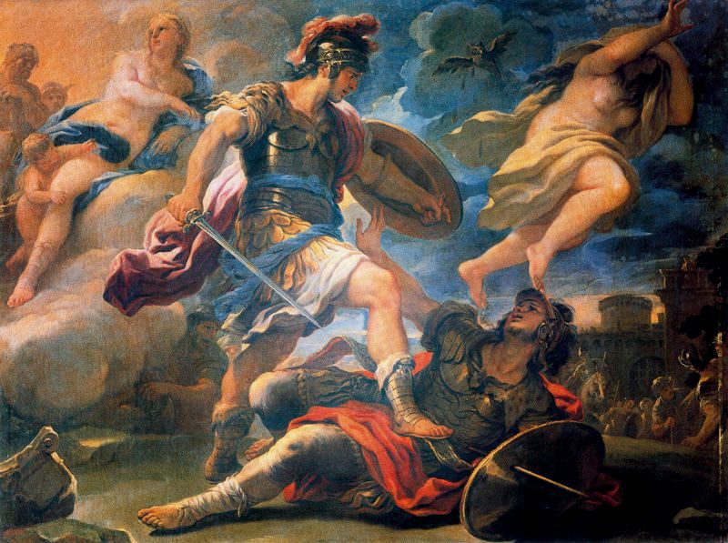 Aeneas en Turnus - Luca Giordano