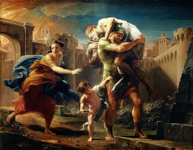 Aeneas vlucht uit Troje - Pompeo Batoni