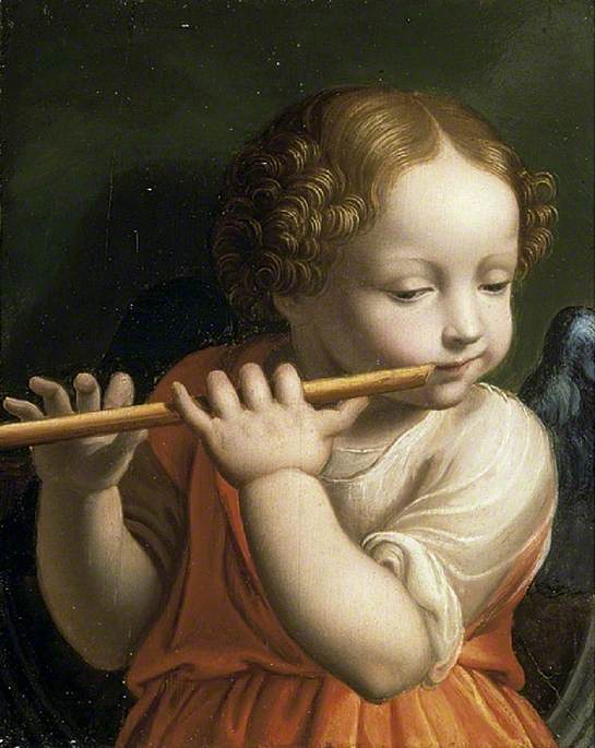 Kind Engel die fluit speelt - Bernardino Luini