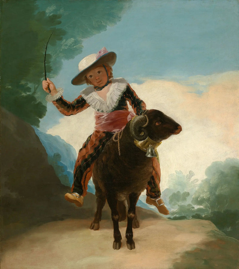 Kind dat op een schaap rijdt - Francisco de Goya