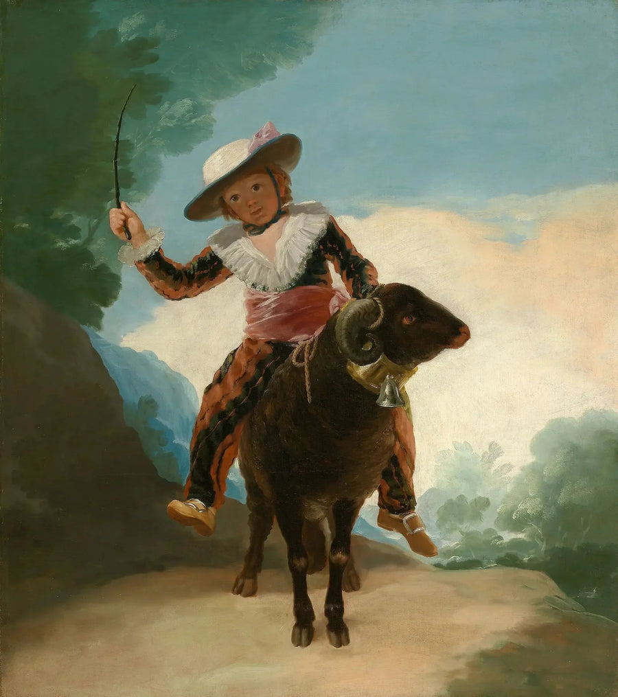Kind dat op een schaap rijdt - Francisco de Goya