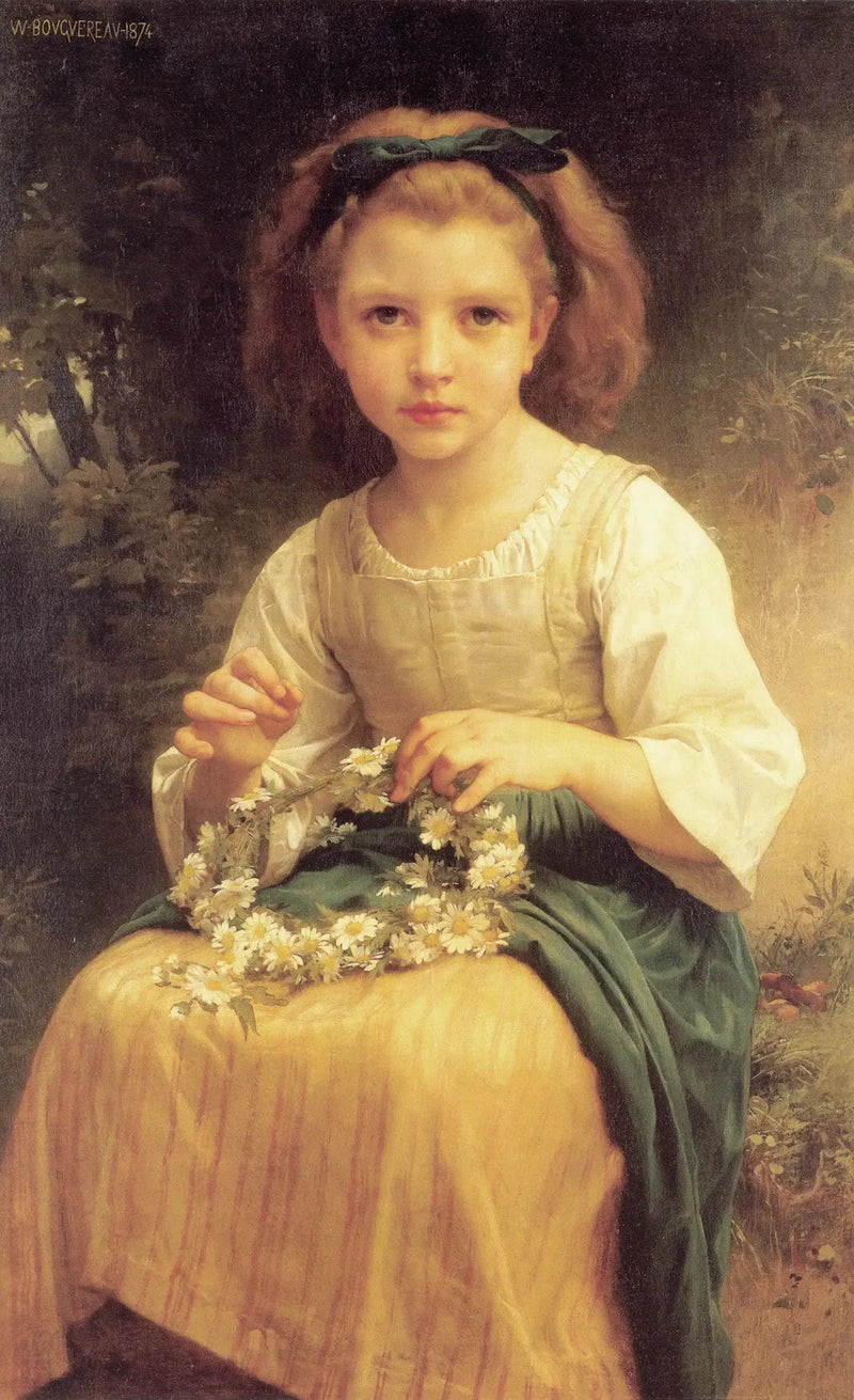 Kind dat een kroon vlecht - Bouguereau
