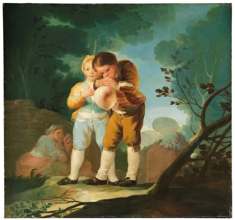 Kinderen die een blaas opblazen - Francisco de Goya