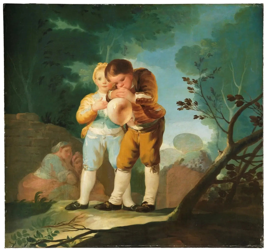 Kinderen die een blaas opblazen - Francisco de Goya