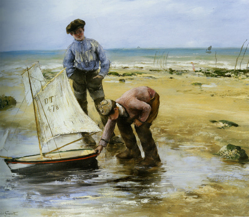 Kinderen die op het strand spelen - Norbert Gœneutte