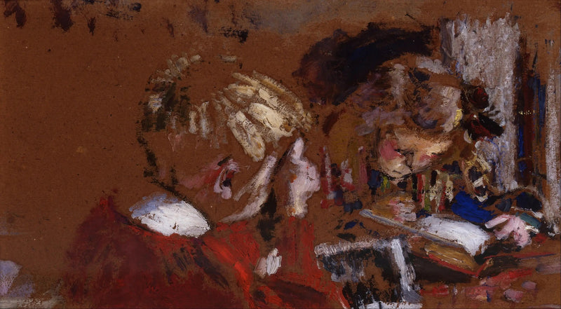 Kinderen die lezen, Jacques en Annette Roussel - Édouard Vuillard