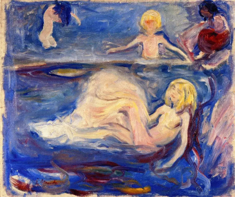 Kinderen die zich baden - Edvard Munch