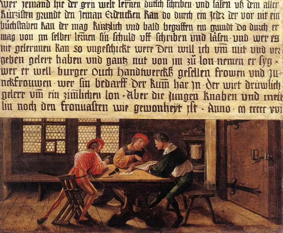 Bord van een schoolmeester (kant met volwassenen) - Hans Holbein de Jonge

Source:
Enseigne d'un maître d'école (côté avec les adultes) - Hans Holbein le Jeune