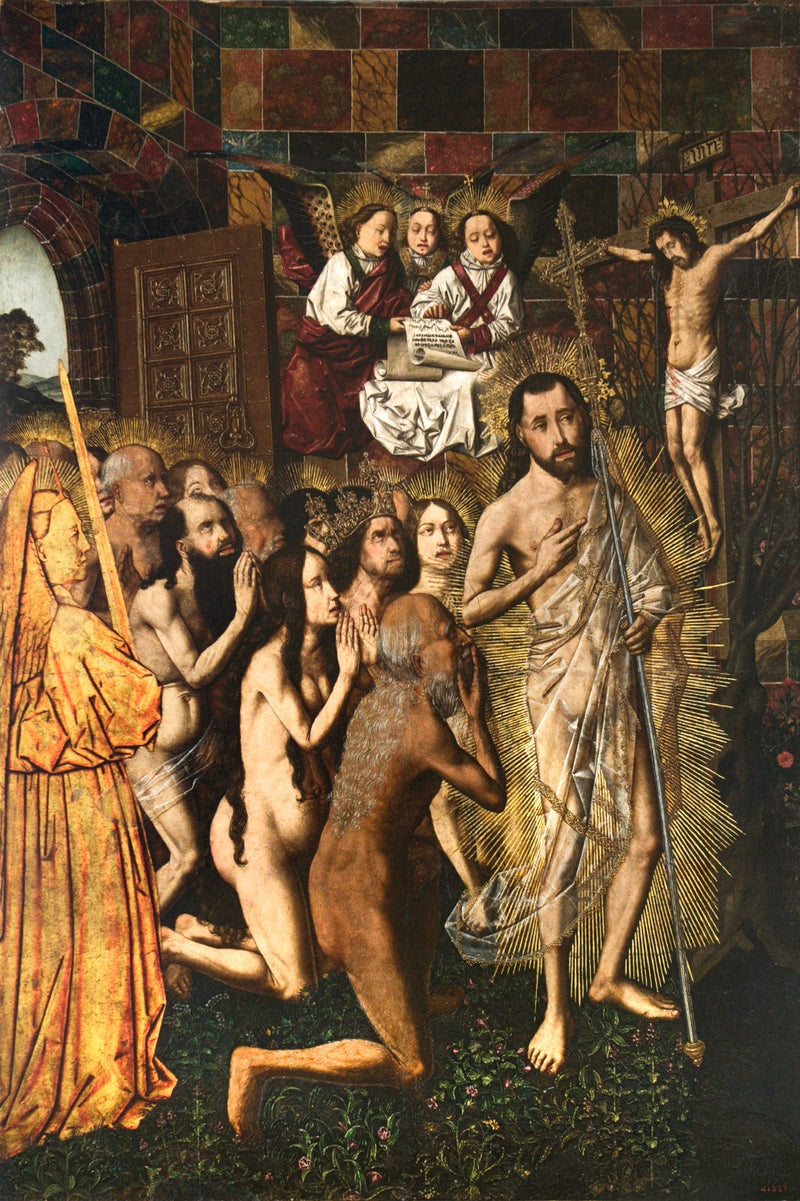 Toegang tot de Hemel en visie van de gekruisigde - Bartolomé Bermejo