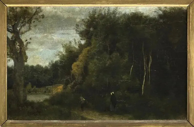 Ingang van het bos in Ville-d'Avray - Jean-Baptiste Camille Corot