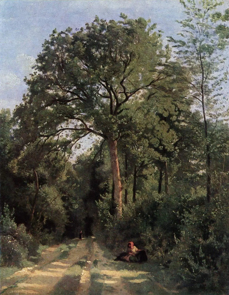 Ingang van het bos in Ville d'Avray - Jean-Baptiste Camille Corot