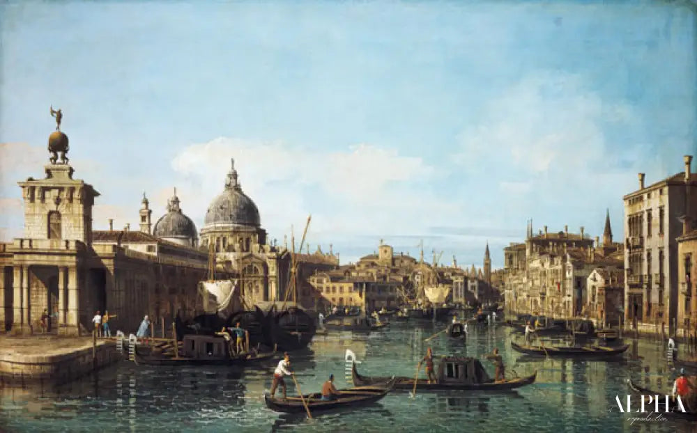 Entrée du Grand Canal : Vue vers l'ouest, vers 1738/42 - Giovanni Antonio Canal - Reproductions de tableaux et peintures haut de gamme