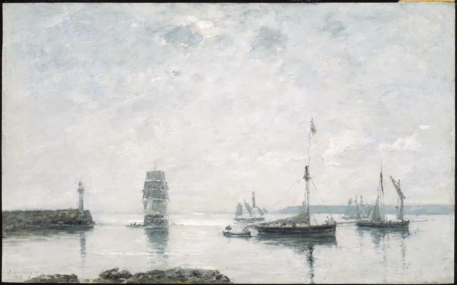 Entrée du port - Eugène Boudin image 1 reproduction de peinture à l’huile