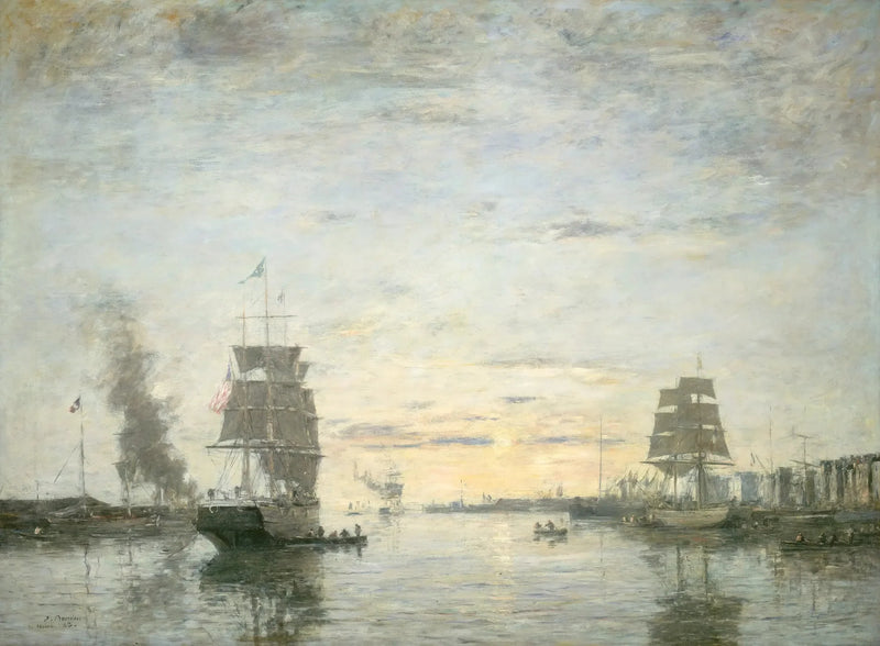 Ingang van de haven van Le Havre - Eugène Boudin