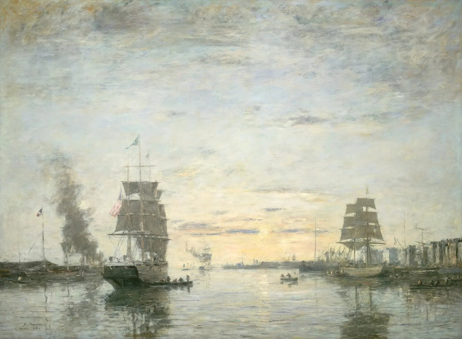 Ingang van de haven van Le Havre - Eugène Boudin