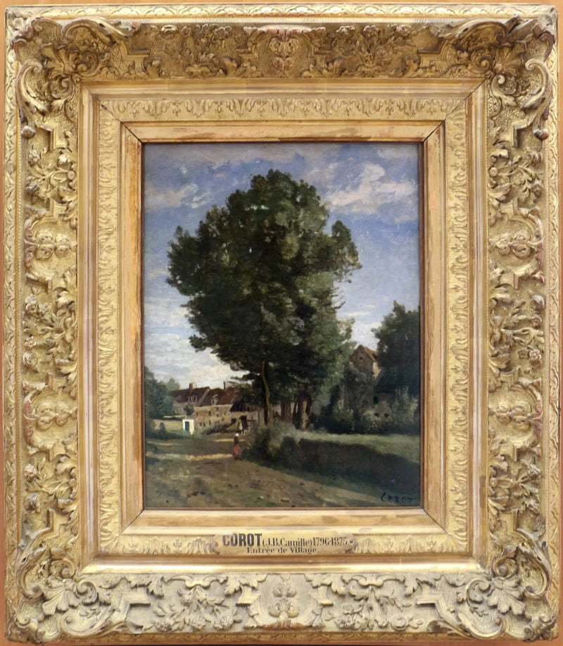 Ingang van het dorp - Jean-Baptiste Camille Corot